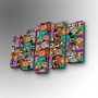Wallity 5PUC-097 Cuadro Decorativo en Lienzo de 5 Piezas Multicolor